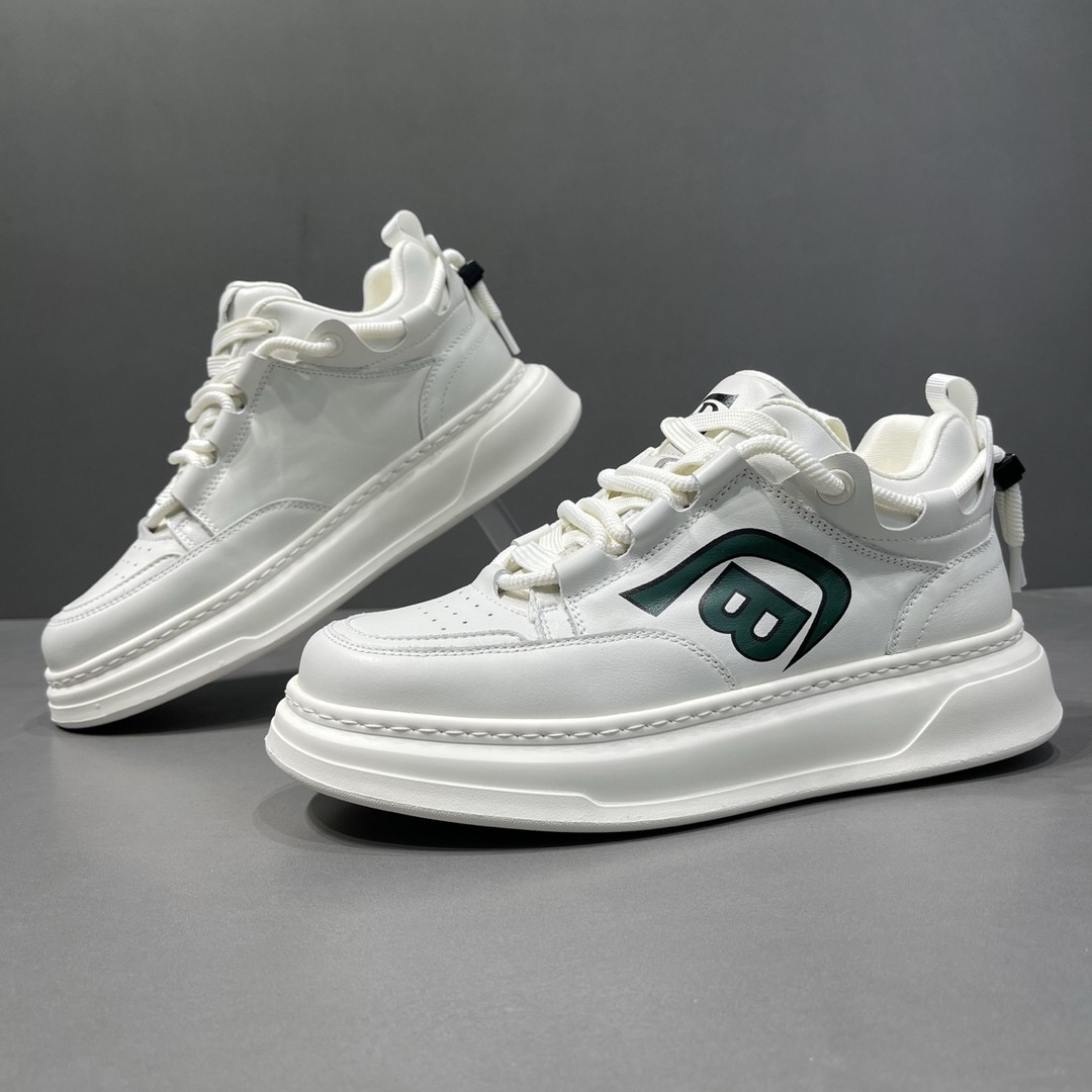 26款男士真皮小白鞋四季款潮鞋黑白熊猫款百搭厚底运动鞋休闲板鞋主图