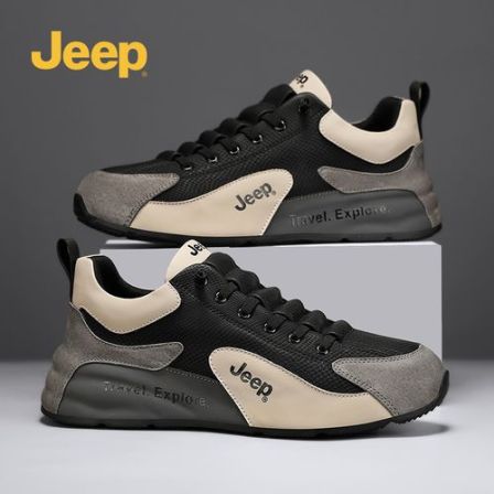 jeep吉普男鞋2026春季新款时尚百搭休闲鞋厚底耐磨户外徒步运动鞋