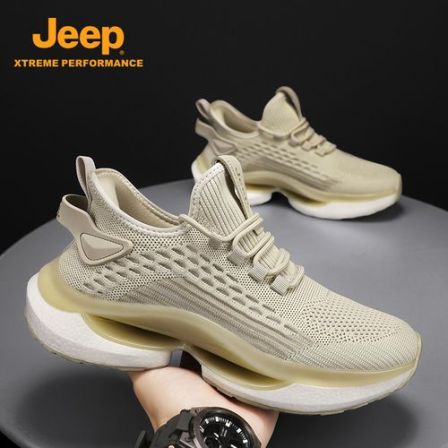Jeep吉普男鞋2026新款春季网面透气男士运动软底轻便跑步休闲鞋潮