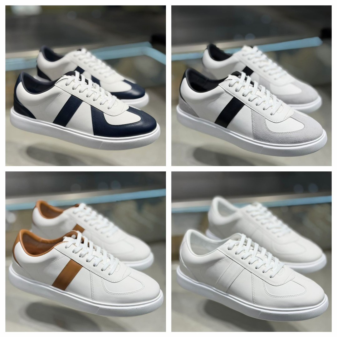 孙先生男装｜高品质男款德训鞋纯皮系带时尚百搭休闲小白鞋2509主图