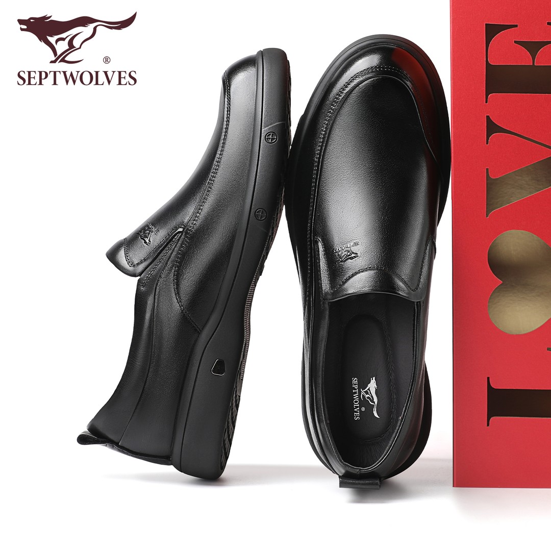 七匹狼一脚蹬懒人皮鞋2026春季新款真皮透气百搭休闲商务皮鞋男款主图