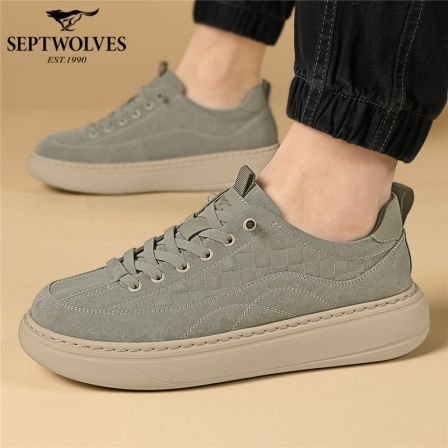 七匹狼男鞋春夏纯色增高板鞋低帮鞋子青年时尚潮鞋低帮休闲布鞋