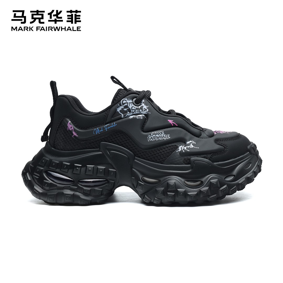 马克华菲情侣款增高休闲透气百搭潮流老爹鞋2026气垫运动鞋潮鞋主图