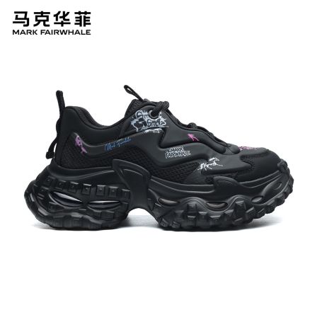 马克华菲情侣款增高休闲透气百搭潮流老爹鞋2026气垫运动鞋潮鞋