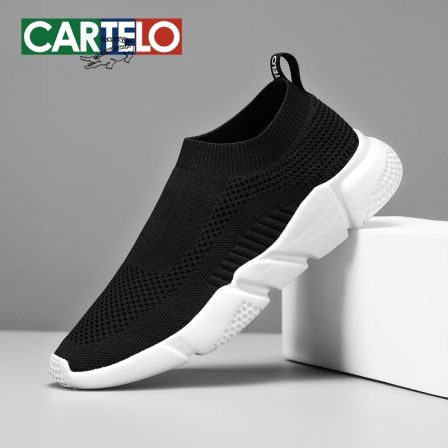 卡帝乐鳄鱼2026男鞋网面飞织轻便软底男士跑步运动休闲鞋百搭潮流