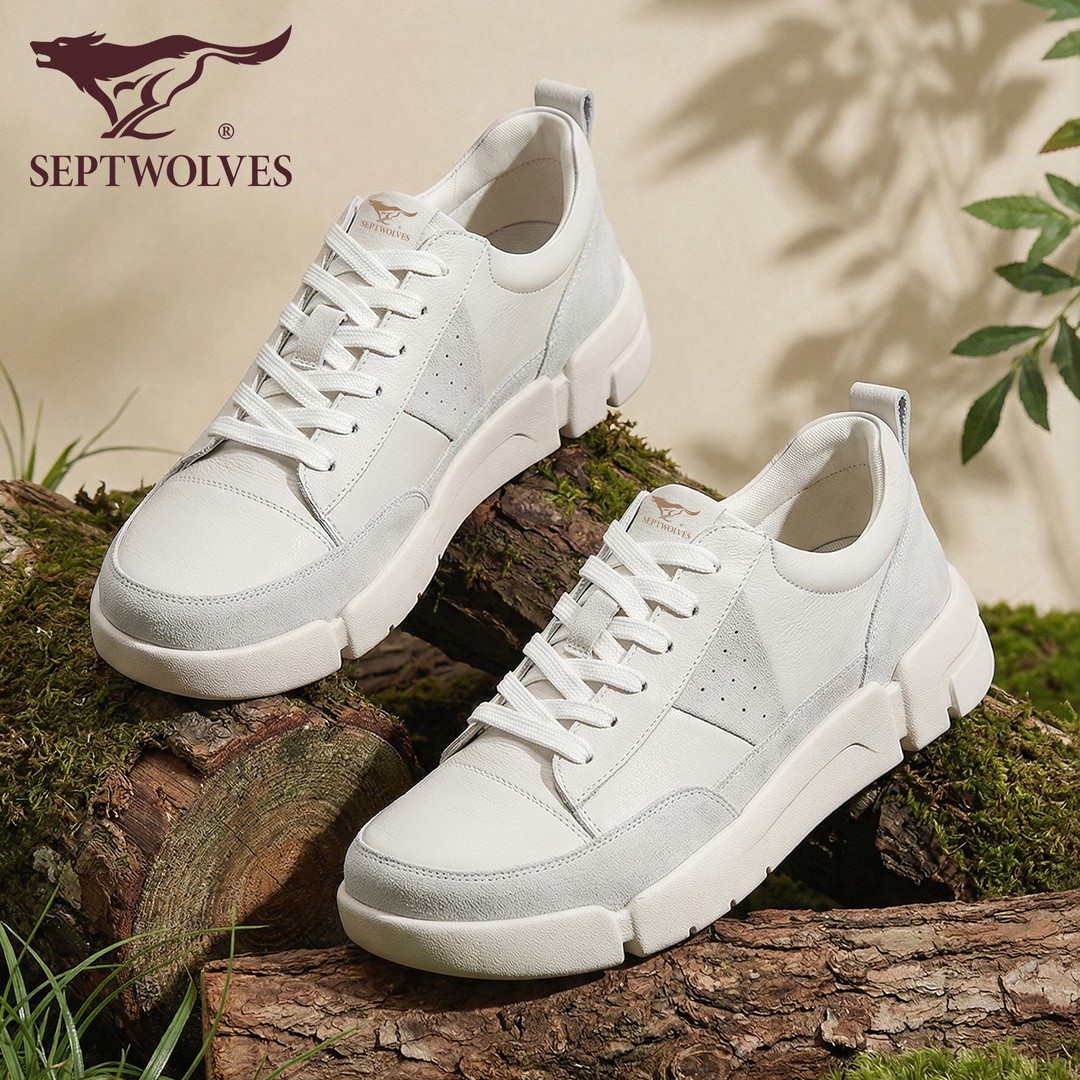 七匹狼男鞋2026春季新款轻奢潮流休闲板鞋男生时尚百搭厚底小白鞋主图