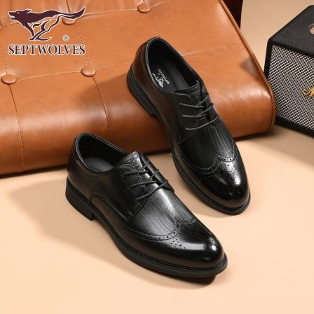 七匹狼男鞋2026新款头层牛皮商务婚宴德比鞋通勤百搭黑色正装皮鞋