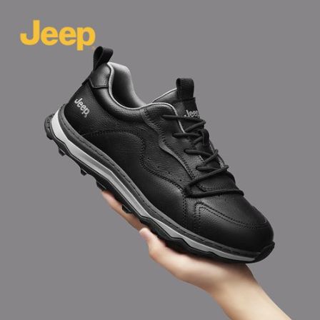 Jeep吉普男鞋2026新款春季男士潮流休闲运动鞋子男生厚底真皮板鞋