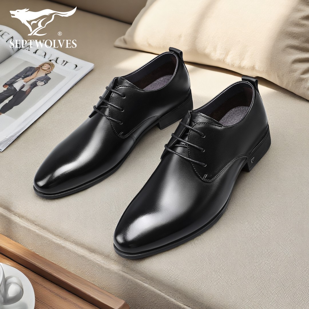 七匹狼皮鞋男2026春季新款商务休闲皮鞋伴郎宴会婚礼正装德比鞋主图