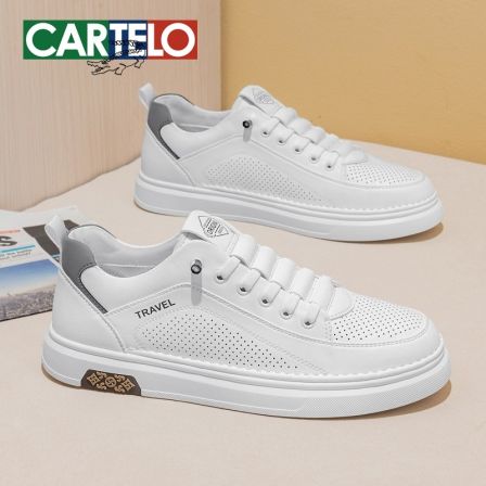 卡帝乐鳄鱼春季2026年新款百搭小白鞋一脚蹬男款厚底休闲运动鞋子