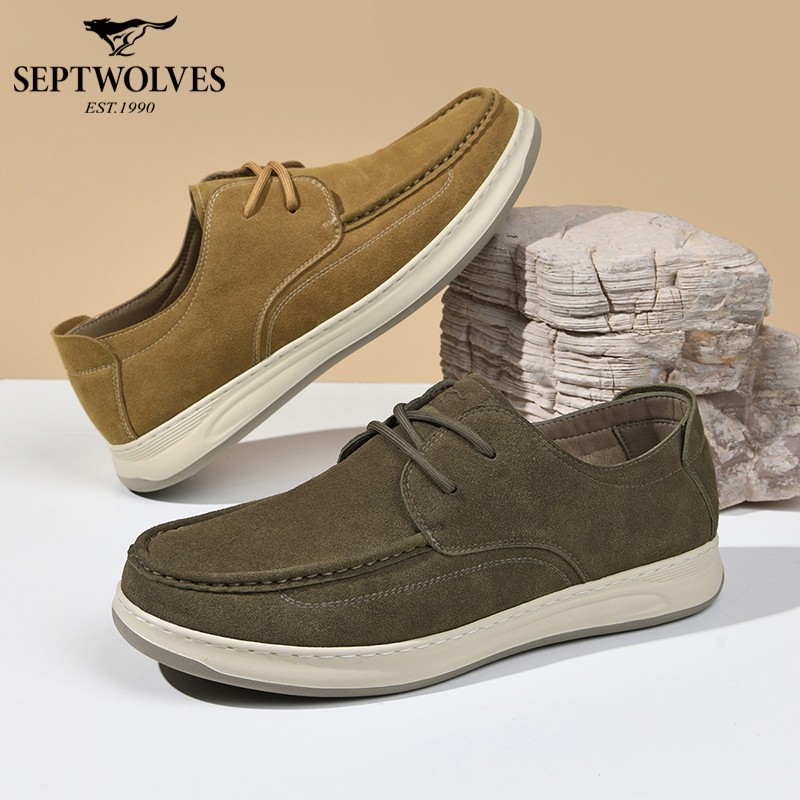七匹狼男士休闲皮鞋新款男鞋舒适软底勃肯鞋男款工装鞋英伦风鞋子主图