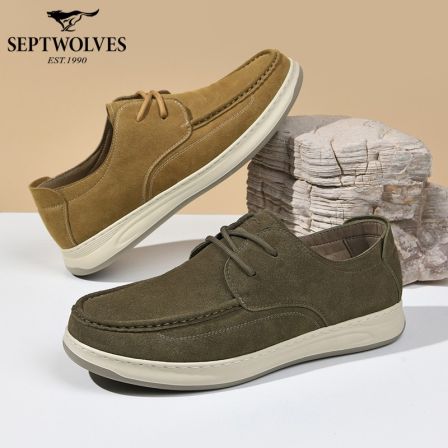 七匹狼男士休闲皮鞋新款男鞋舒适软底勃肯鞋男款工装鞋英伦风鞋子