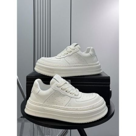 【万达撤柜】擦色做旧板鞋男2025秋季新款厚底内增高小白鞋超火小众