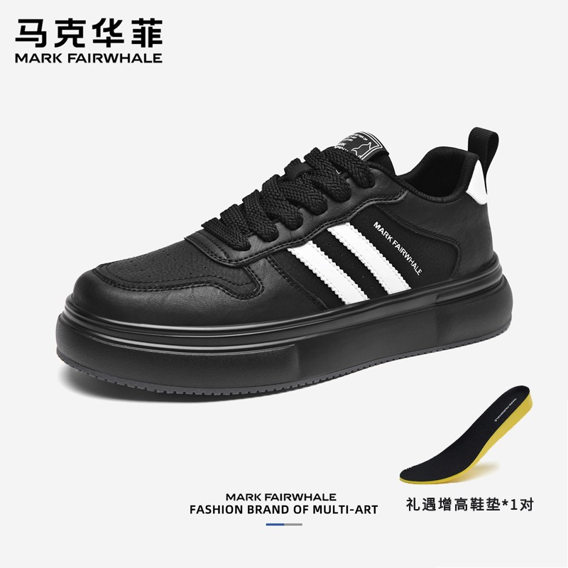【Mark Fairwhale马克华菲 】透气小白鞋增高夏季休闲板鞋低帮厚主图