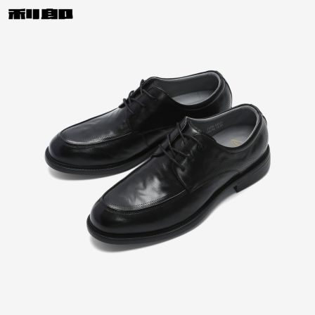 利郎官方头层牛皮革低帮正装鞋男春夏新款尖头系带防滑皮鞋男