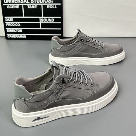 布面透气男士休闲鞋2026夏季新款韩版低帮一脚蹬休闲鞋百搭男板鞋