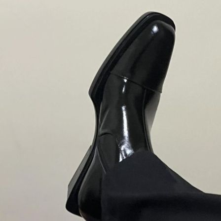 高帮切尔西靴尖头中筒内增高马丁靴男休闲英伦短筒厚底黑色靴子男