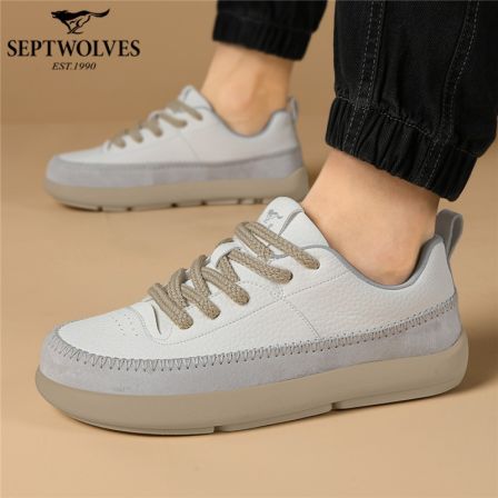 七匹狼春夏男鞋增高时尚男白低帮鞋运动鞋时尚低帮耐磨休闲板鞋