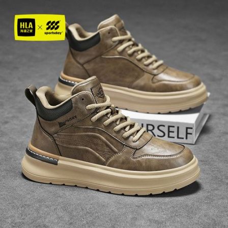 HLA/海澜之家爆款男士休闲鞋秋冬款高帮户外运动鞋防滑耐磨马丁靴