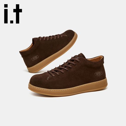 it  izzue秋季系带乐福鞋防滑纯色休闲皮鞋男百搭时尚男鞋潮流鞋主图