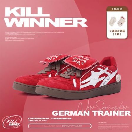 【新年战靴】KILLWINNER男鞋女鞋马年本命年红丝绒德训鞋