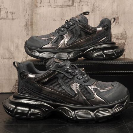 复古男士老爹鞋透气系带运动休闲鞋时尚休闲鞋子男鞋运动网面潮鞋