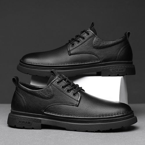男鞋2025爆款休闲运动工作鞋百搭透气软底皮鞋男鞋子主图