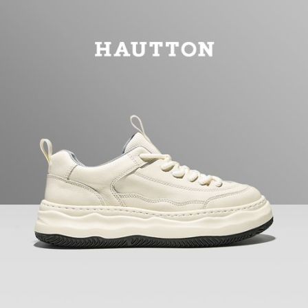 轻质板鞋老年休闲板鞋厚底小白鞋高帮男士潮鞋潮流鞋931XB4185