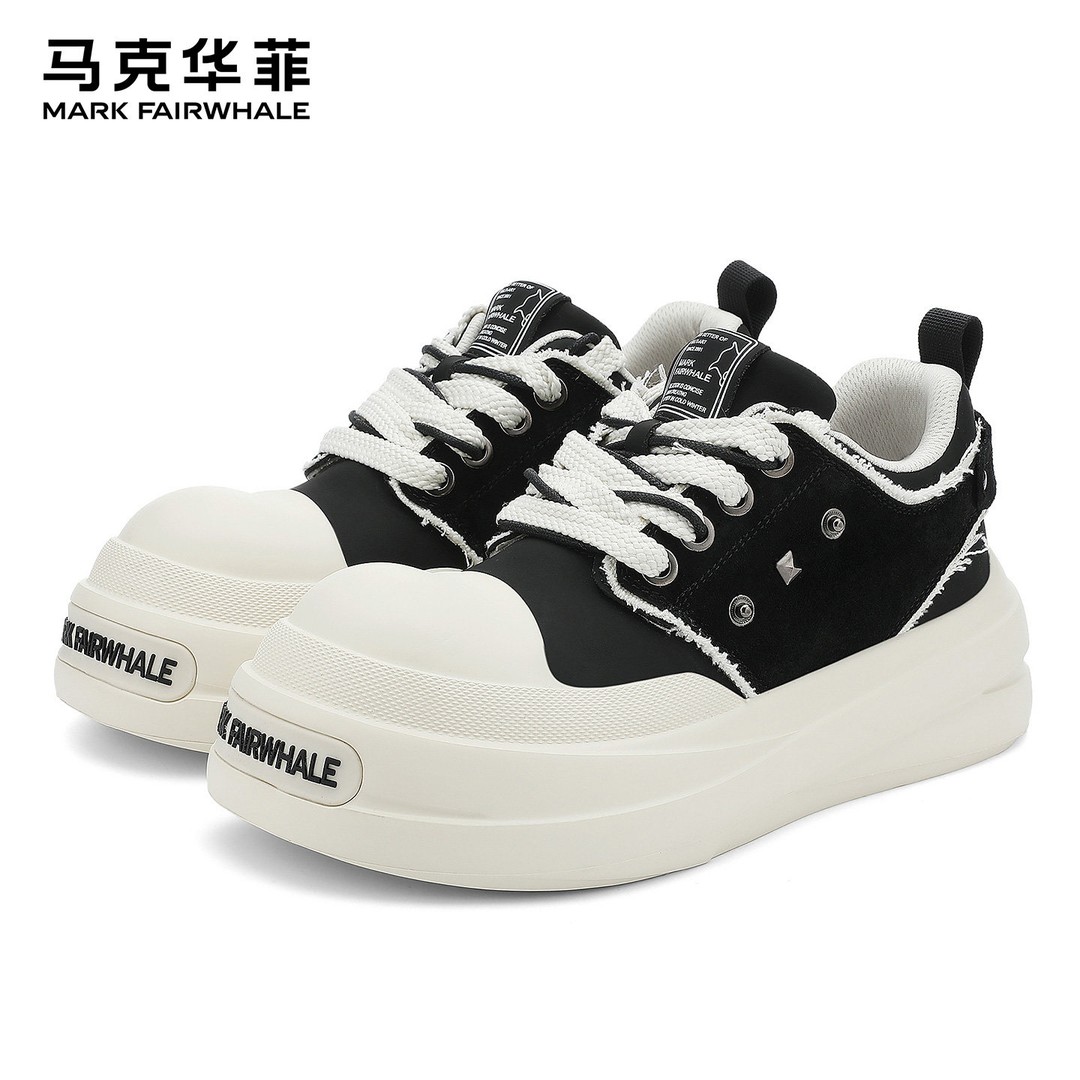 马克华菲板鞋男款2026新款男士大头鞋增高厚底德比鞋休闲鞋子男鞋主图