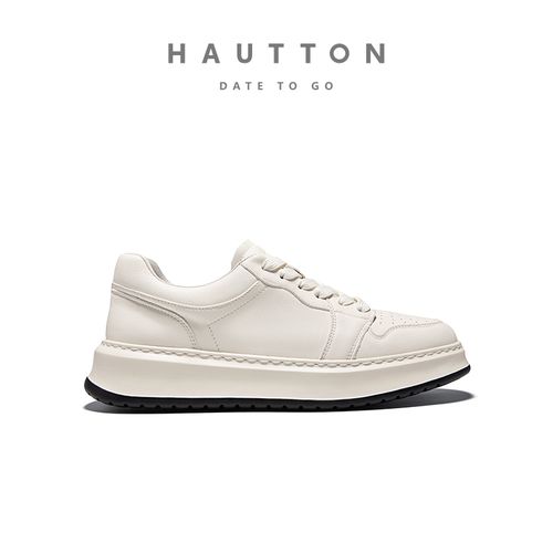 皓顿男鞋真皮厚底小白鞋时尚百搭休闲板鞋运动休闲鞋子933XB5758主图