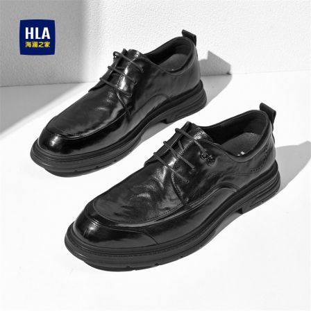 海澜之家男鞋2026新款高级感黑色商务休闲皮鞋男士结婚新郎德比鞋