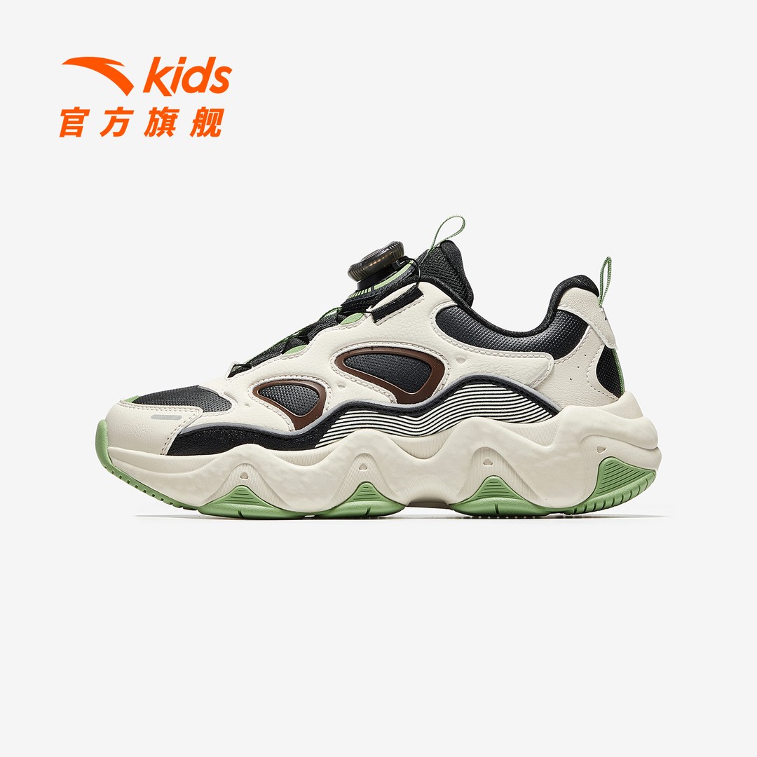 墩墩鞋安踏儿童休闲鞋2025新款舒适防滑耐磨青少年老爹鞋纽扣童鞋主图