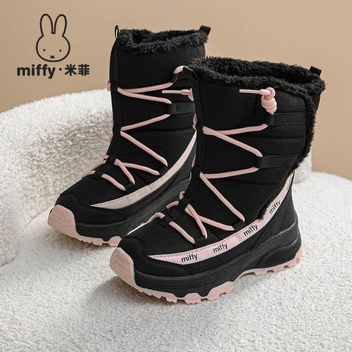 Miffy米菲童鞋女童棉鞋新款冬季儿童加绒加厚保暖厚底高筒雪地靴主图