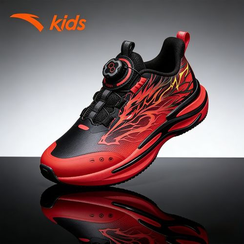 安踏儿童赤焰6新年款童鞋马年红色运动鞋男大童鞋便捷旋钮扣跑步主图