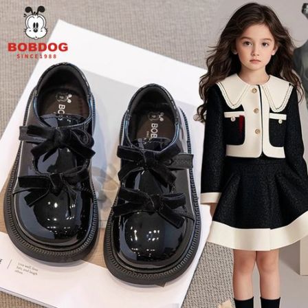 巴布豆女童皮鞋2025春秋款儿童演出小皮鞋软底公主鞋子乐福鞋单鞋