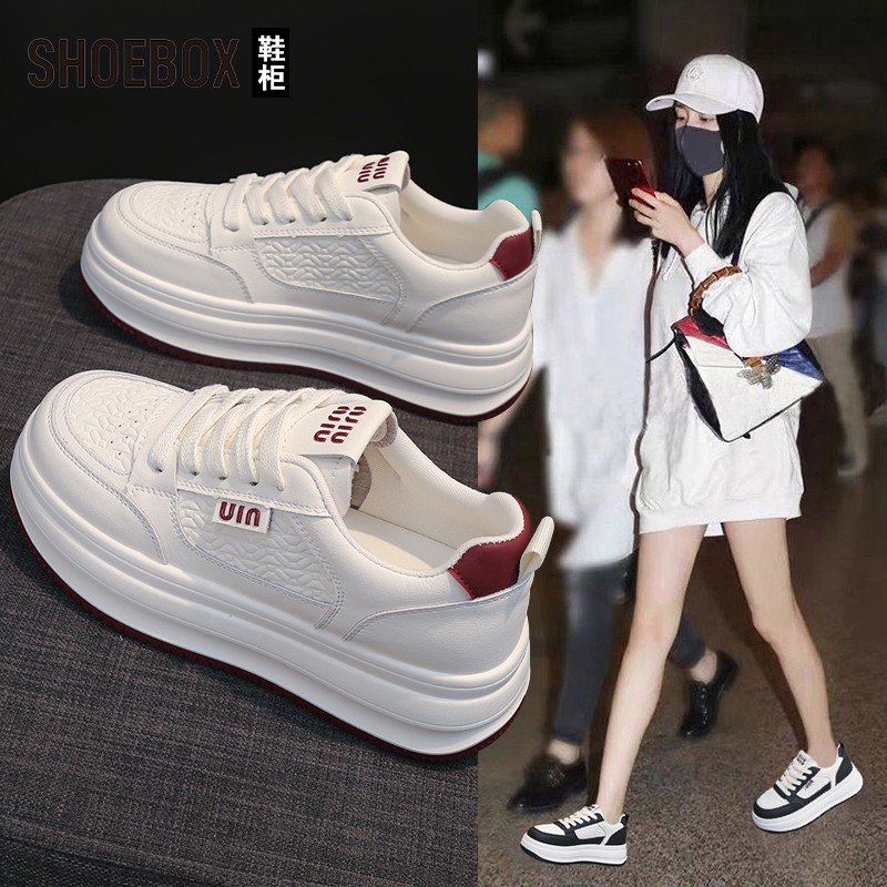 SHOEBOX鞋柜小白鞋女款2026新款爆款四季百搭增高软底运动板鞋主图