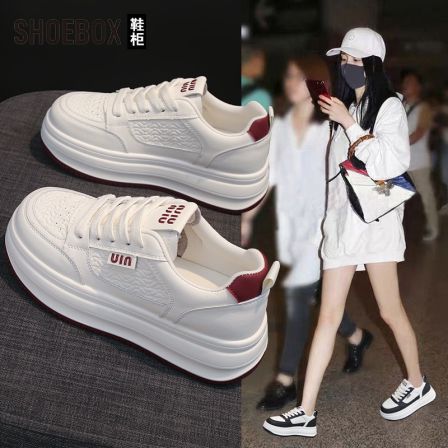 SHOEBOX鞋柜小白鞋女款2026新款爆款四季百搭增高软底运动板鞋