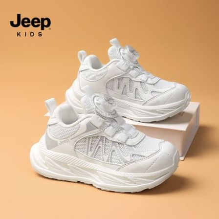 jeep儿童鞋子网面透气儿童鞋旋转纽扣童鞋软底耐磨童鞋儿童户外鞋