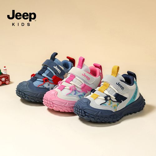 jeep儿童运动鞋2026春季新款软底舒适女童休闲鞋户外网面男童跑鞋主图