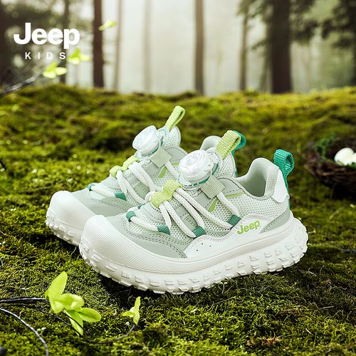 JEEP儿童春季新款跑步鞋女童鞋轻便中大童运动鞋软底网面透气鞋主图