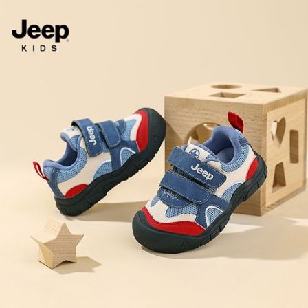 Jeep儿童学步鞋2-6岁网面宝宝鞋2026春季小童软底防滑男童运动鞋