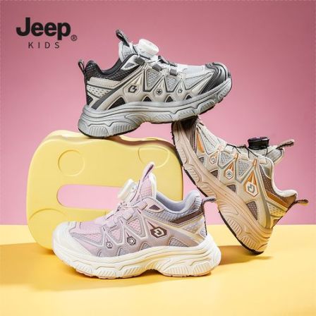 jeep儿童运动鞋2026新款女童老爹鞋时尚百搭春季户外透气男童鞋子