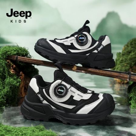 jeep儿童鞋子男童春季透气轻便软底跑步鞋户外中大童防滑运动鞋子