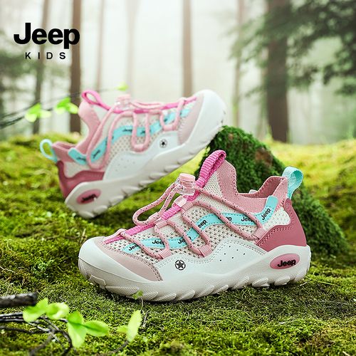 jeep儿童运动鞋子2026春季新款软底网面透气防臭男童户外跑步鞋主图