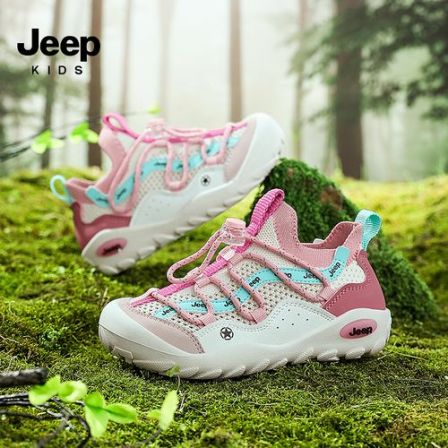 jeep儿童运动鞋子2026春季新款软底网面透气防臭男童户外跑步鞋