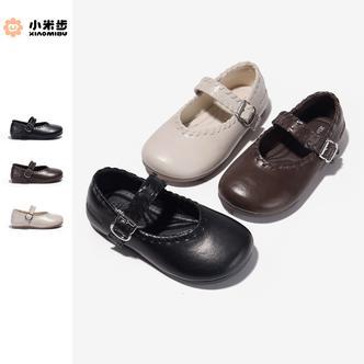 小米步【糯米】2026春季新款皮鞋单里百搭儿童防滑公主鞋极简风皮鞋