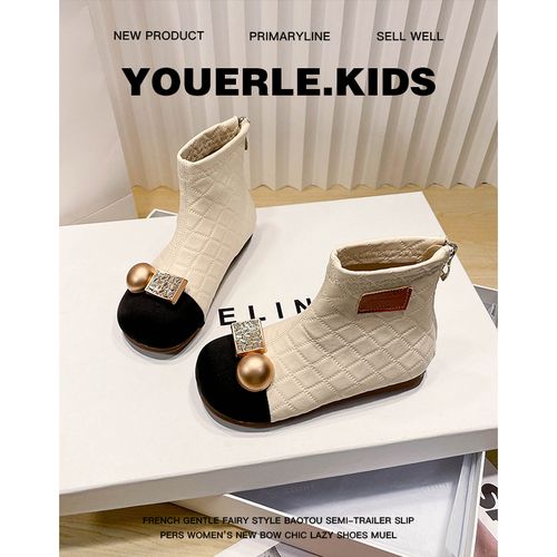 女童公主靴子冬季新款儿童皮靴小香风公主短靴时尚防滑加绒马丁靴主图