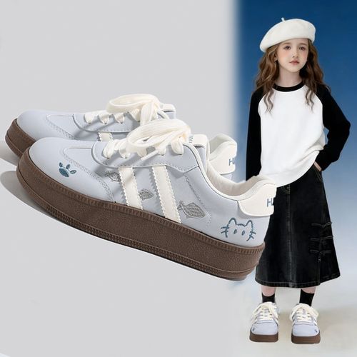 女童板鞋2026春季新款运动鞋中大童防滑软底休闲鞋舒适百搭小白鞋主图