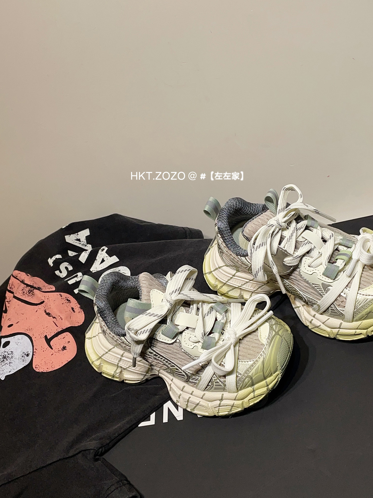 左左家潮酷儿童运动鞋韩版2026春季新款男女童户外防滑时尚老爹鞋主图