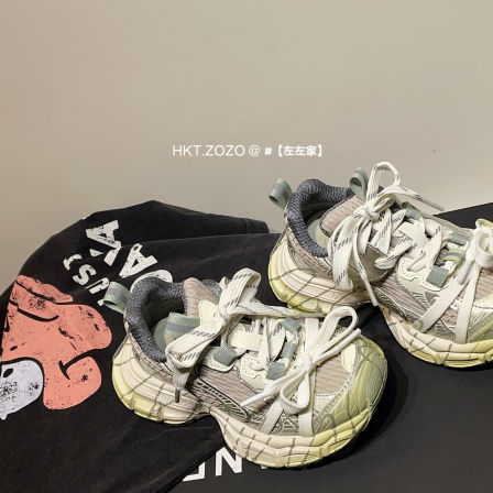 左左家潮酷儿童运动鞋韩版2026春季新款男女童户外防滑时尚老爹鞋